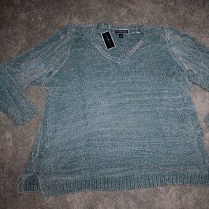 Karen Scott Size 1XL Fuzzy blue pullover sweater